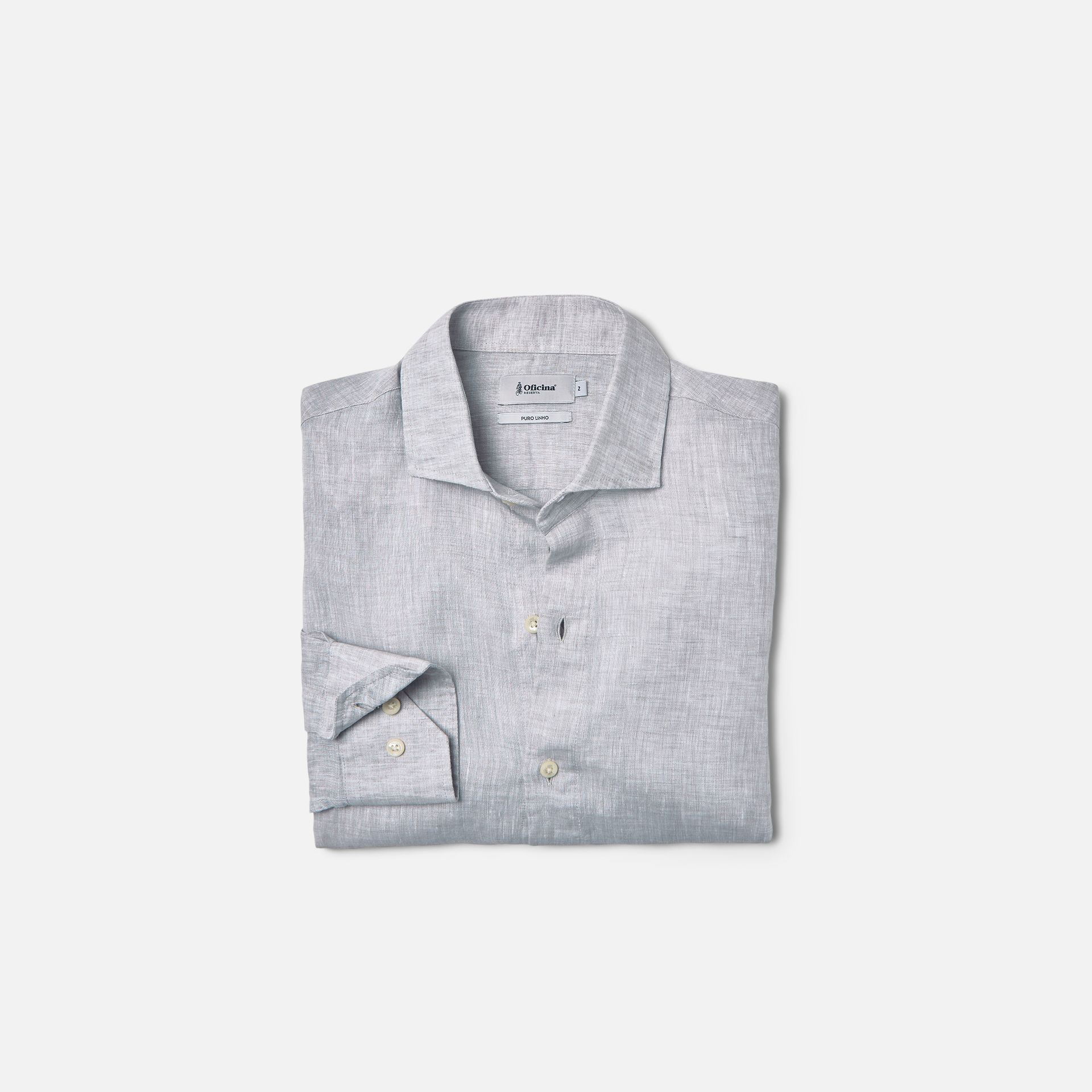 Camisa Linho Cinza Claro