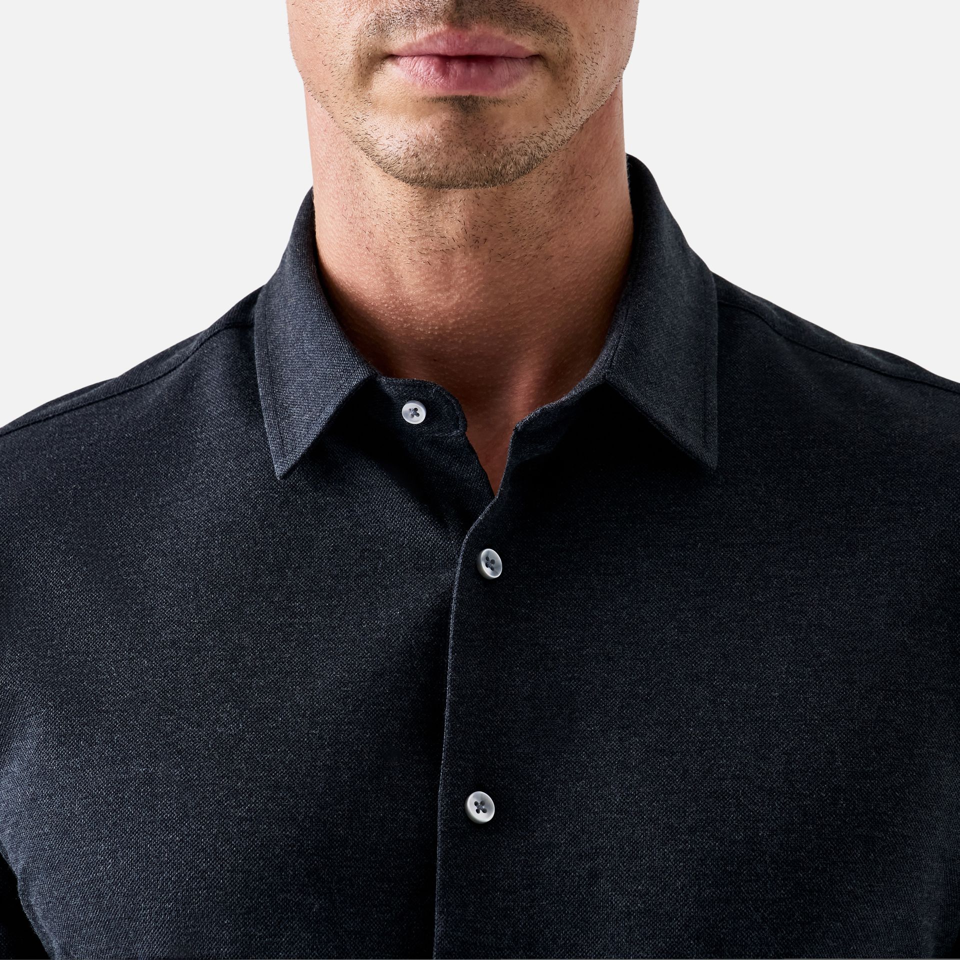 Camisa Malha Mescla Preta