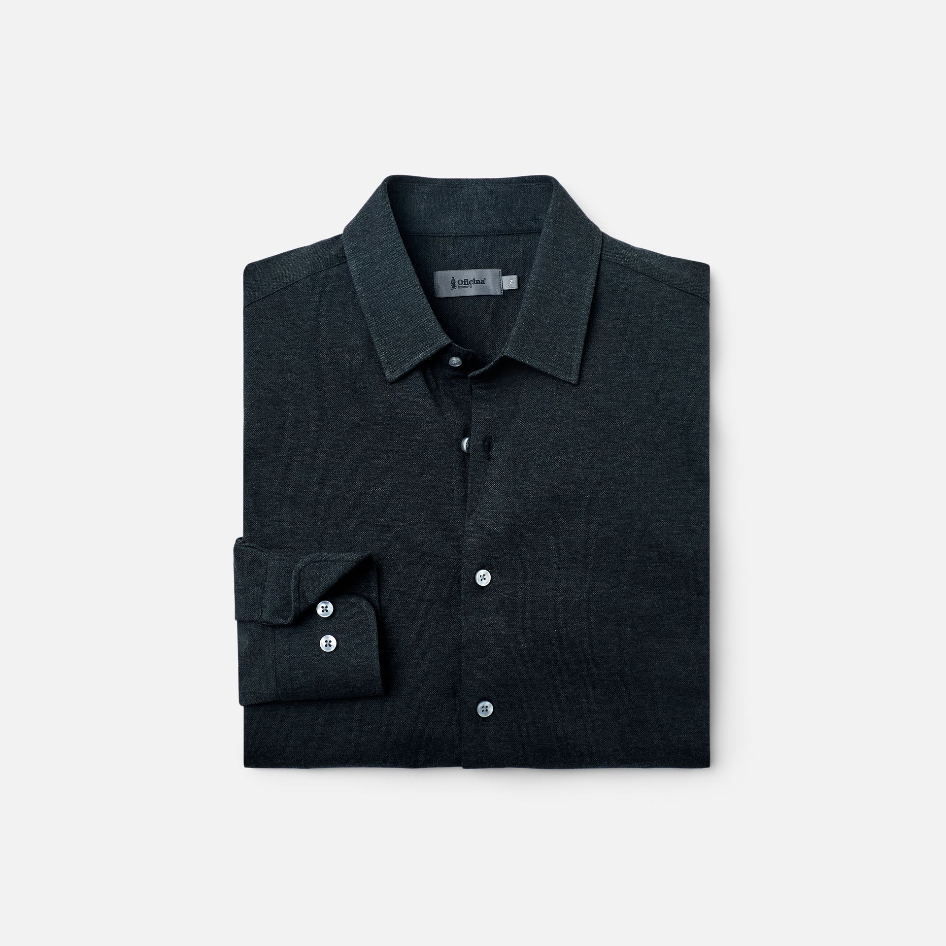 Camisa Malha Mescla Preta