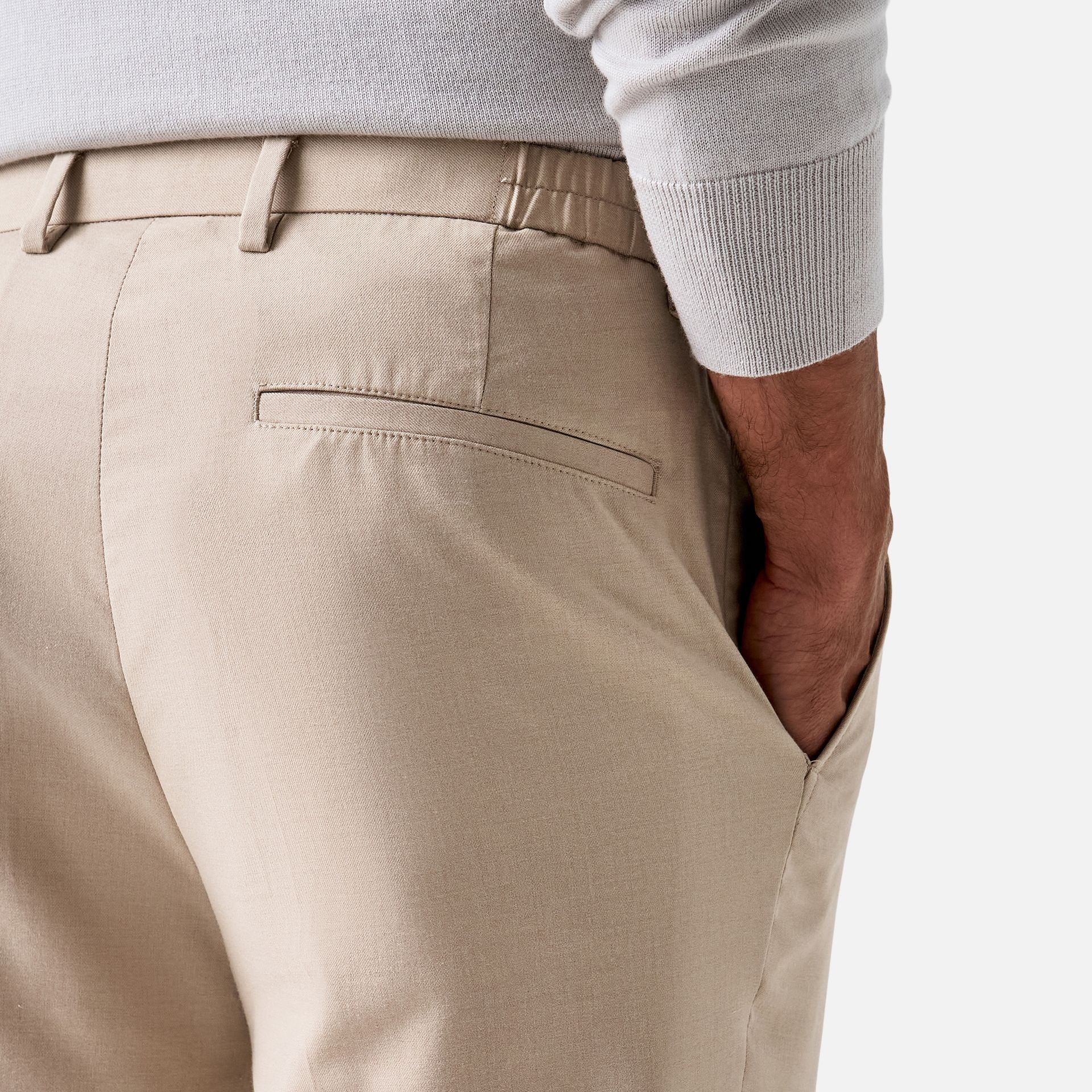 Calça Elástico Lã Khaki Media 3