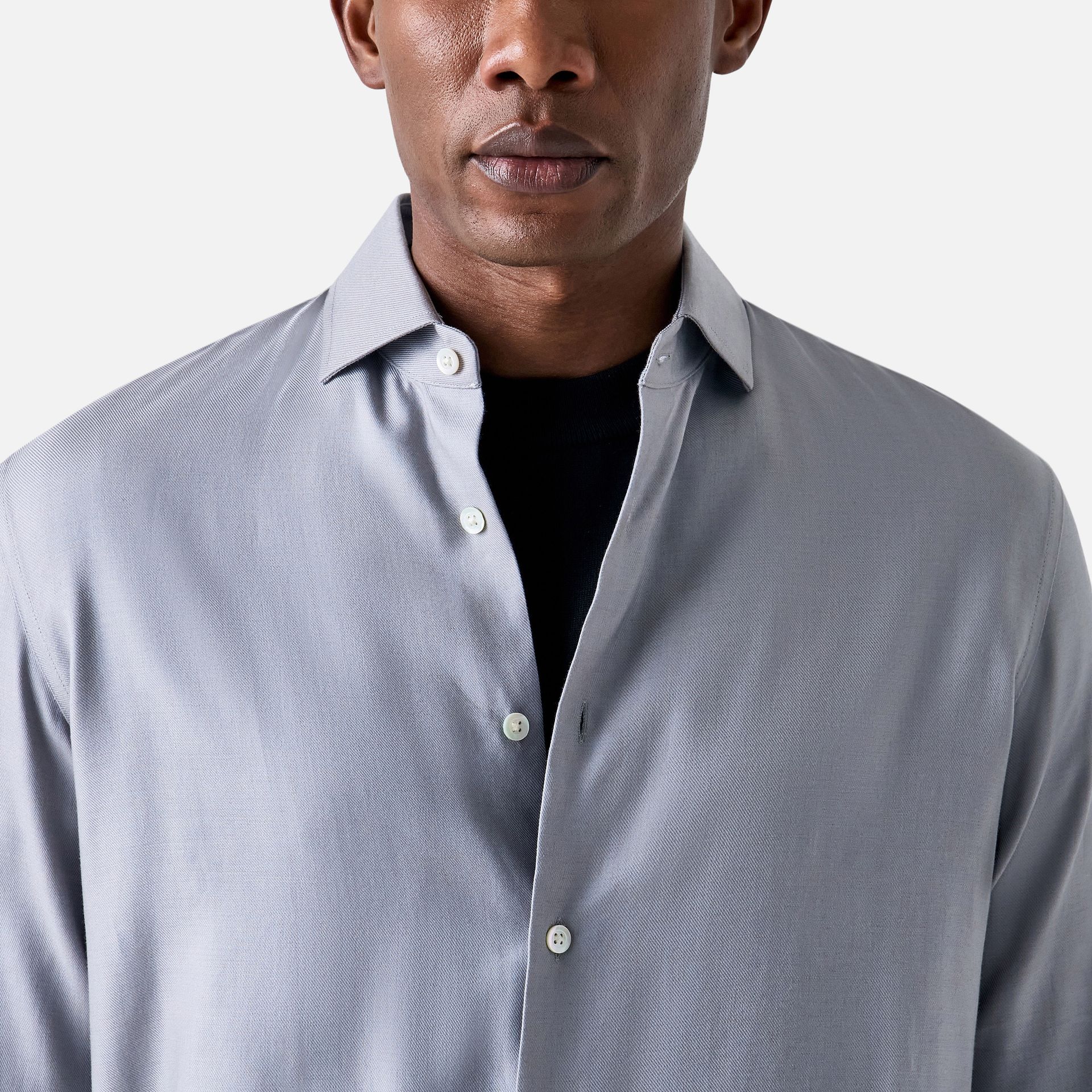 Camisa Lã Cinza Claro Media 2