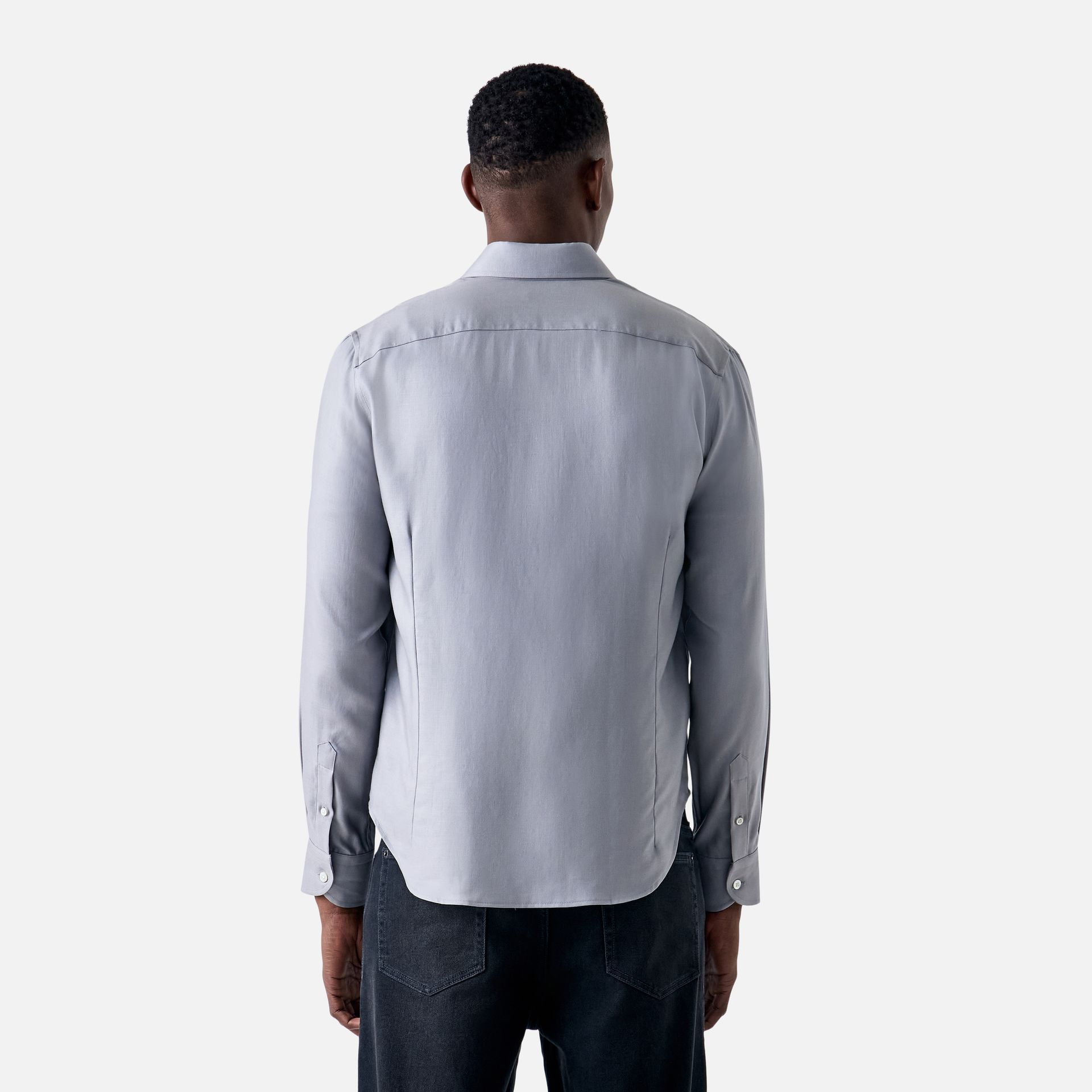 Camisa Lã Cinza Claro Media 4