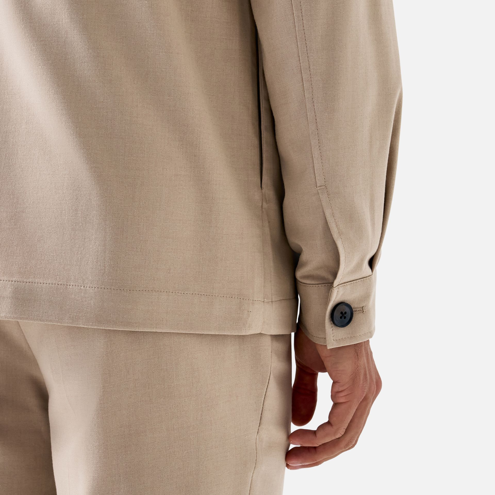 Overshirt Clássica Lã Khaki Media 4