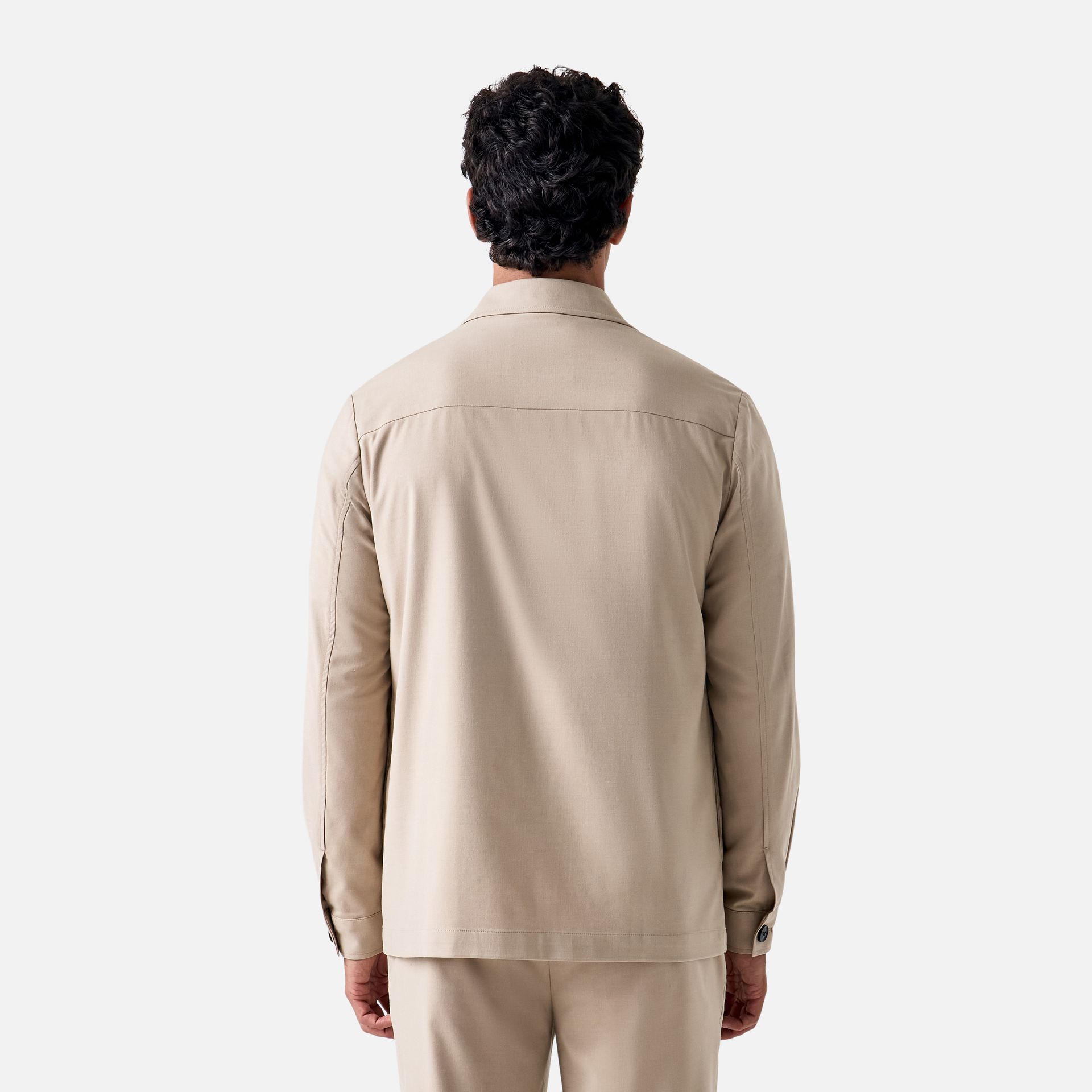 Overshirt Clássica Lã Khaki Media 5