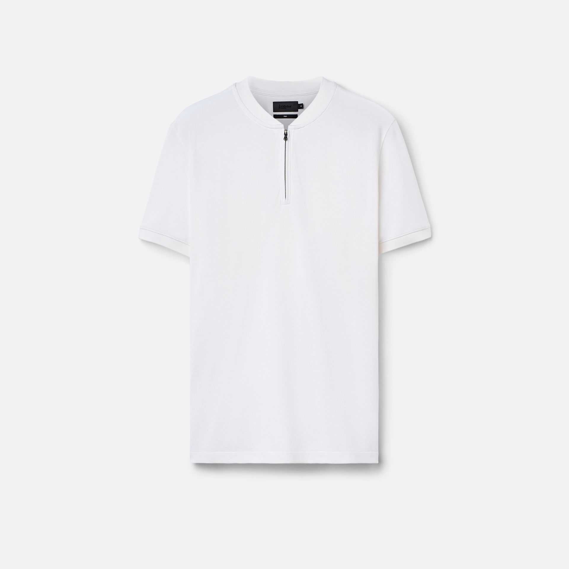 Polo Pima Piquet Zíper Off White