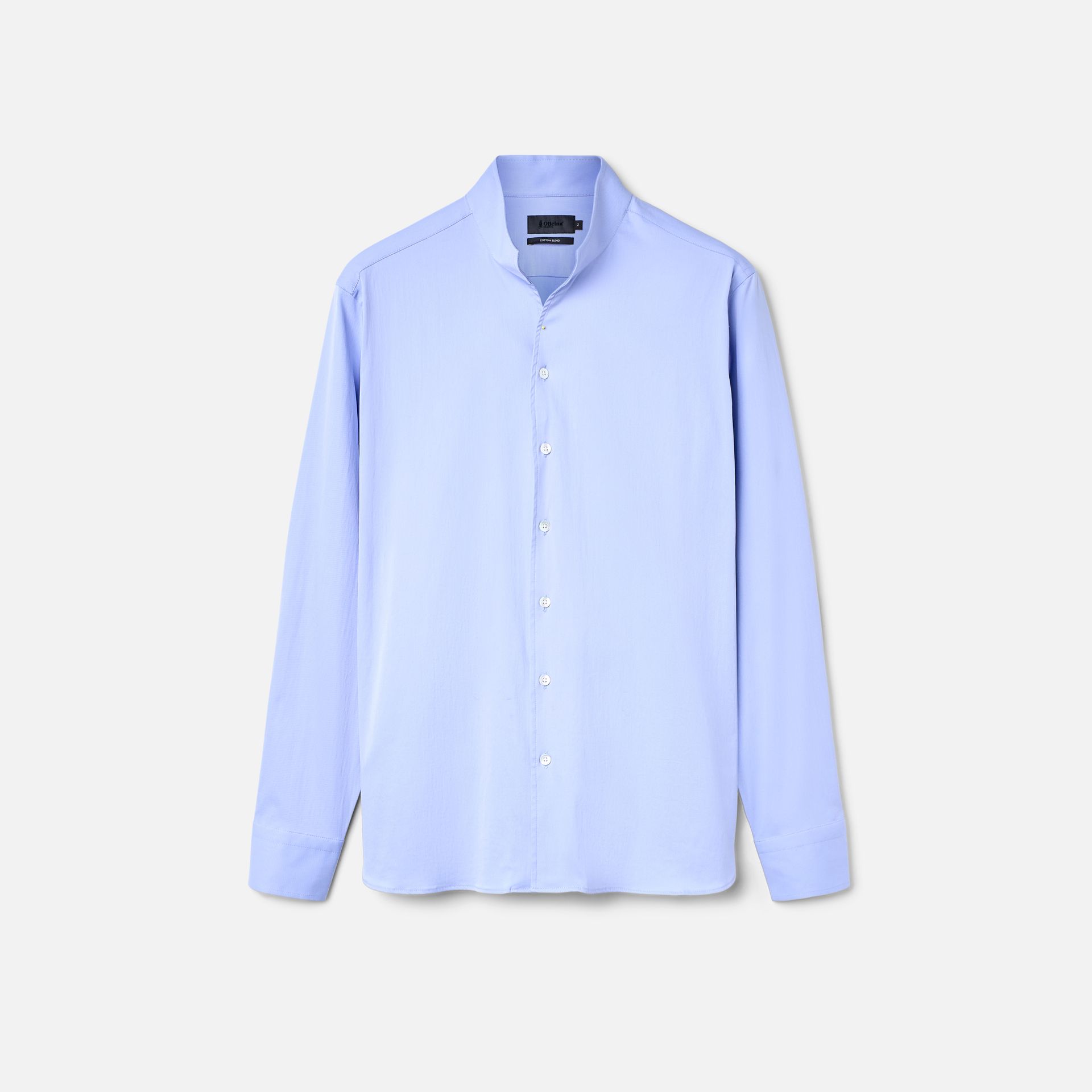 Camisa Gola Alta Manga Longa Azul Claro