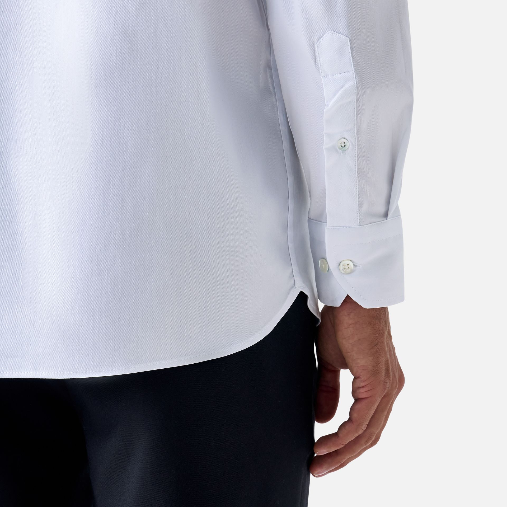Camisa Gola Alta Manga Longa Branca Media 3