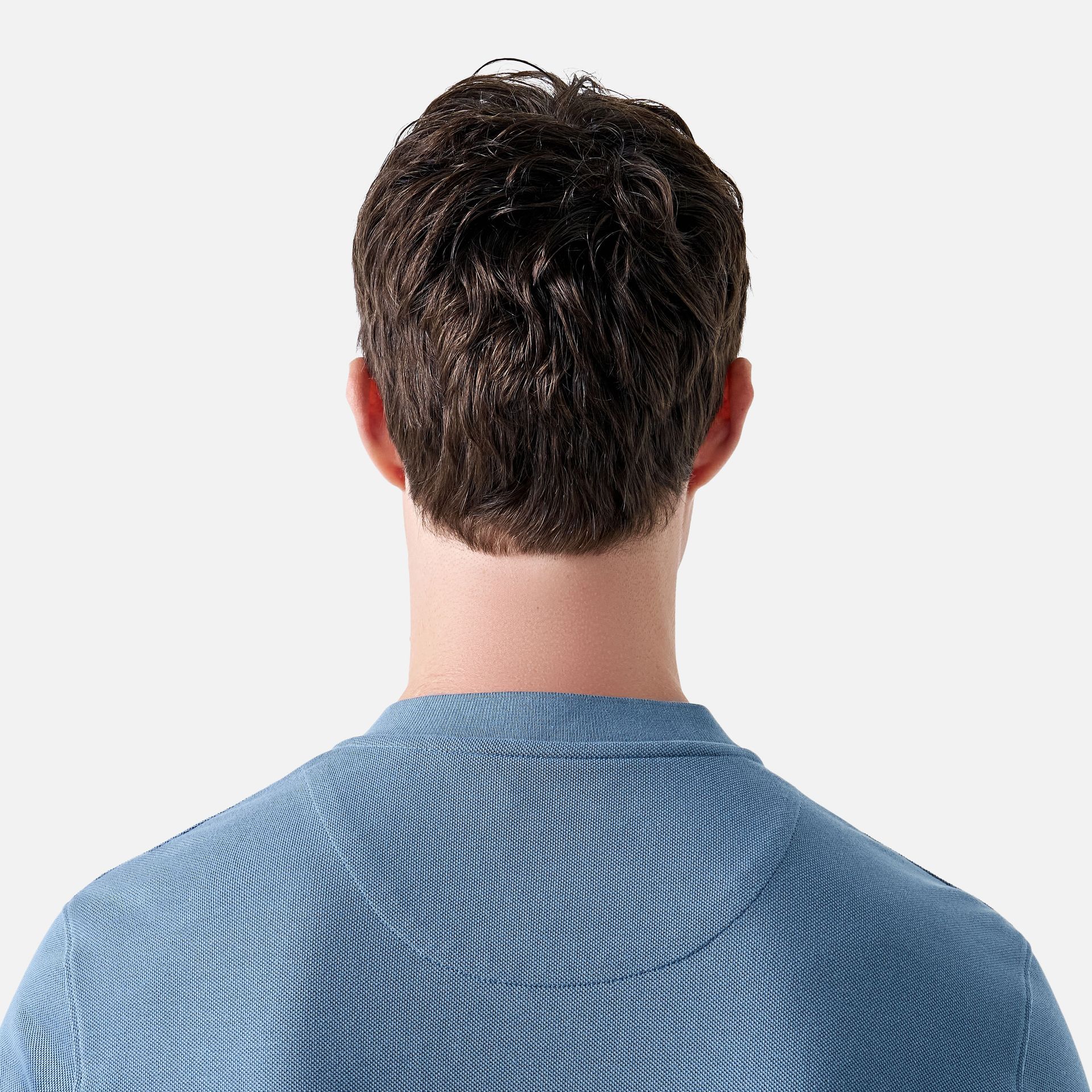 Polo Pima Piquet Zíper Azul