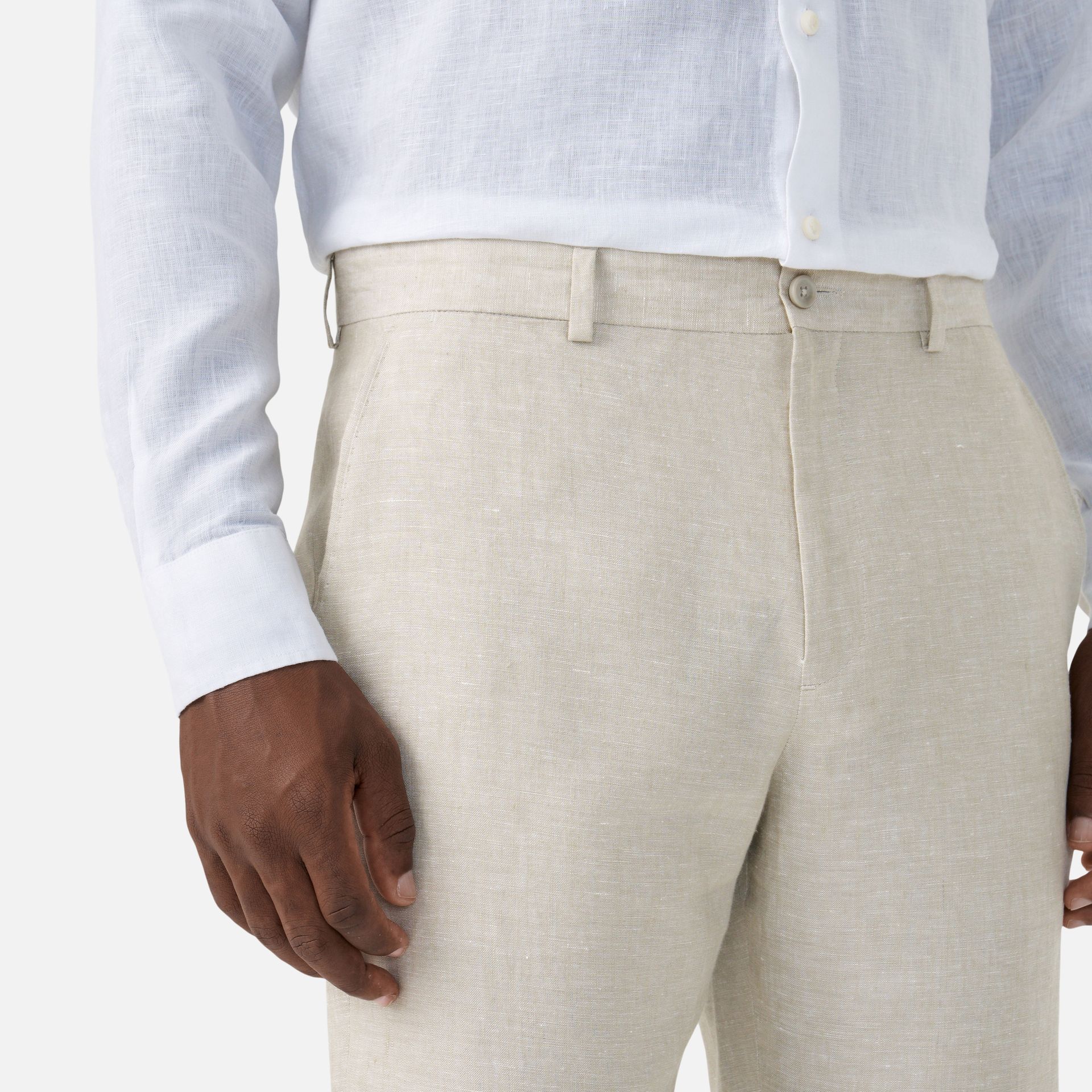 Calça Linho Italiano Khaki