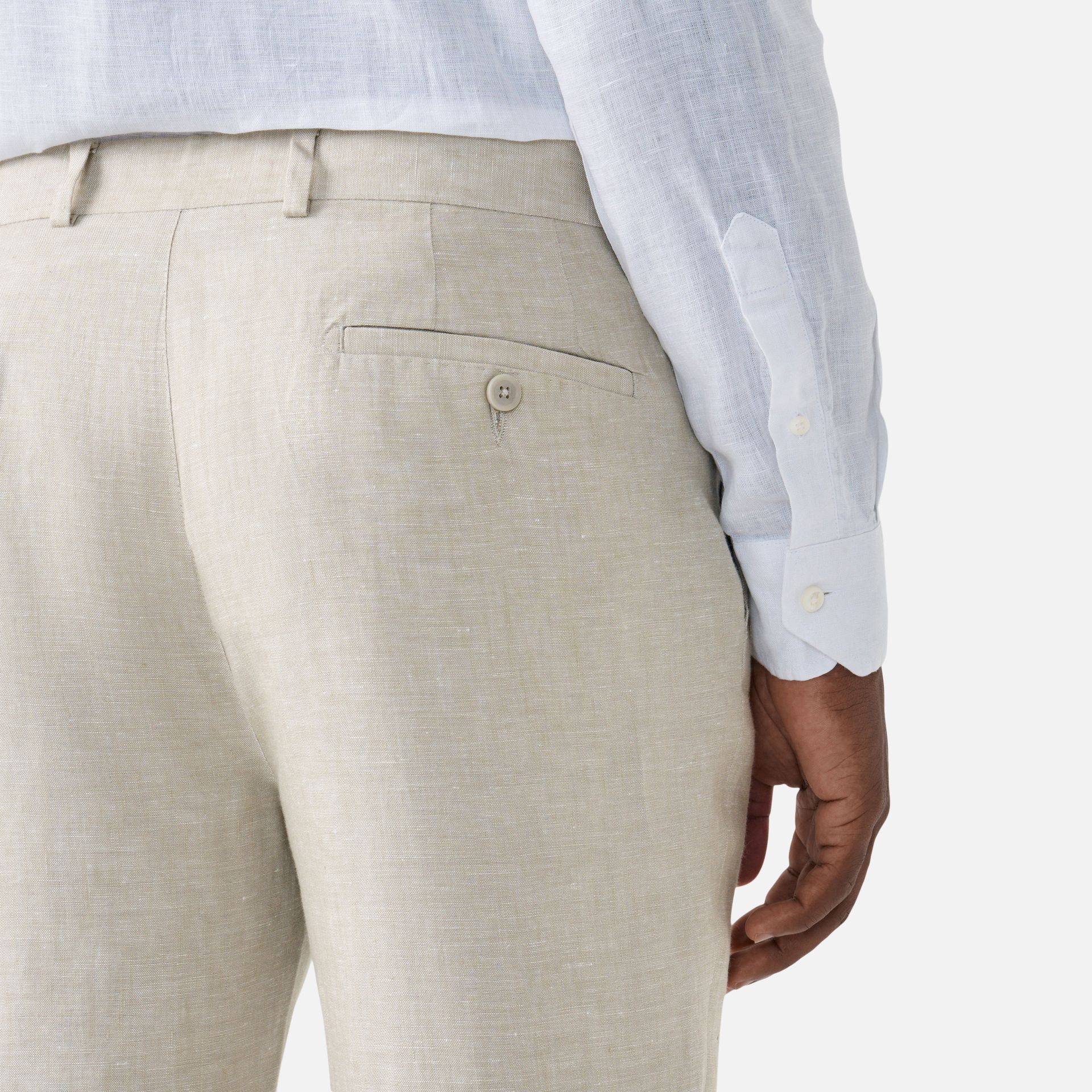Calça Linho Italiano Khaki Media 3