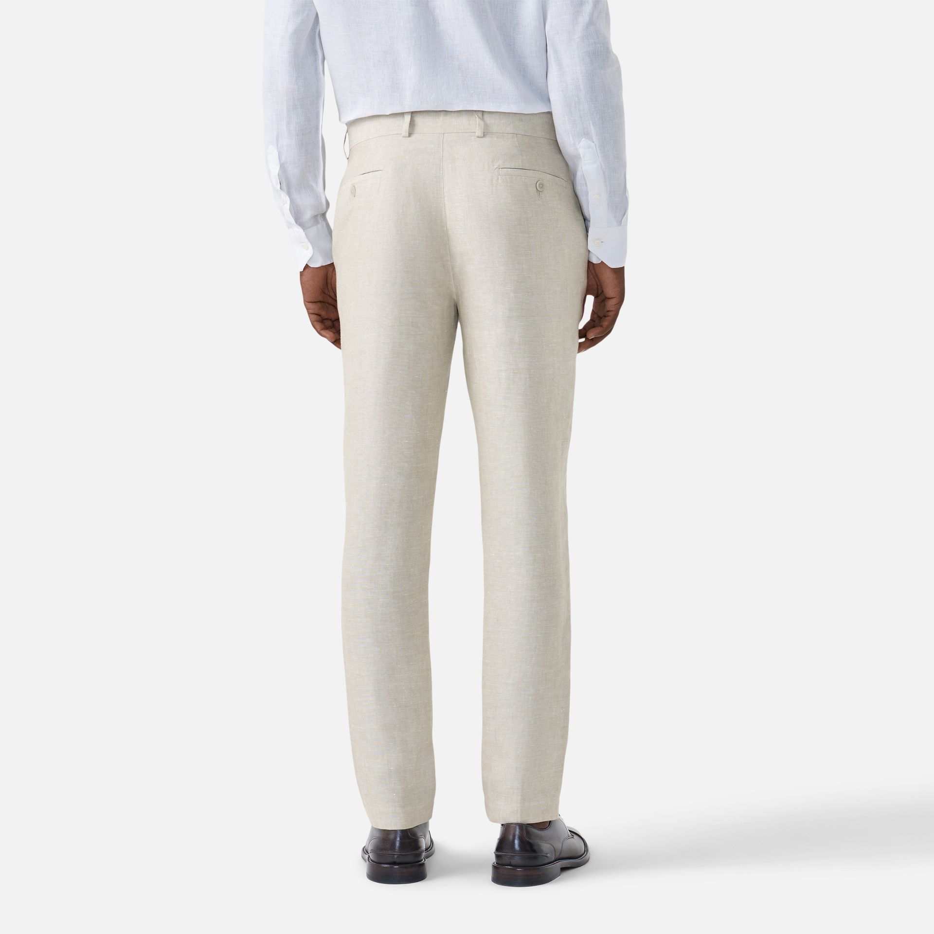 Calça Linho Italiano Khaki Media 4