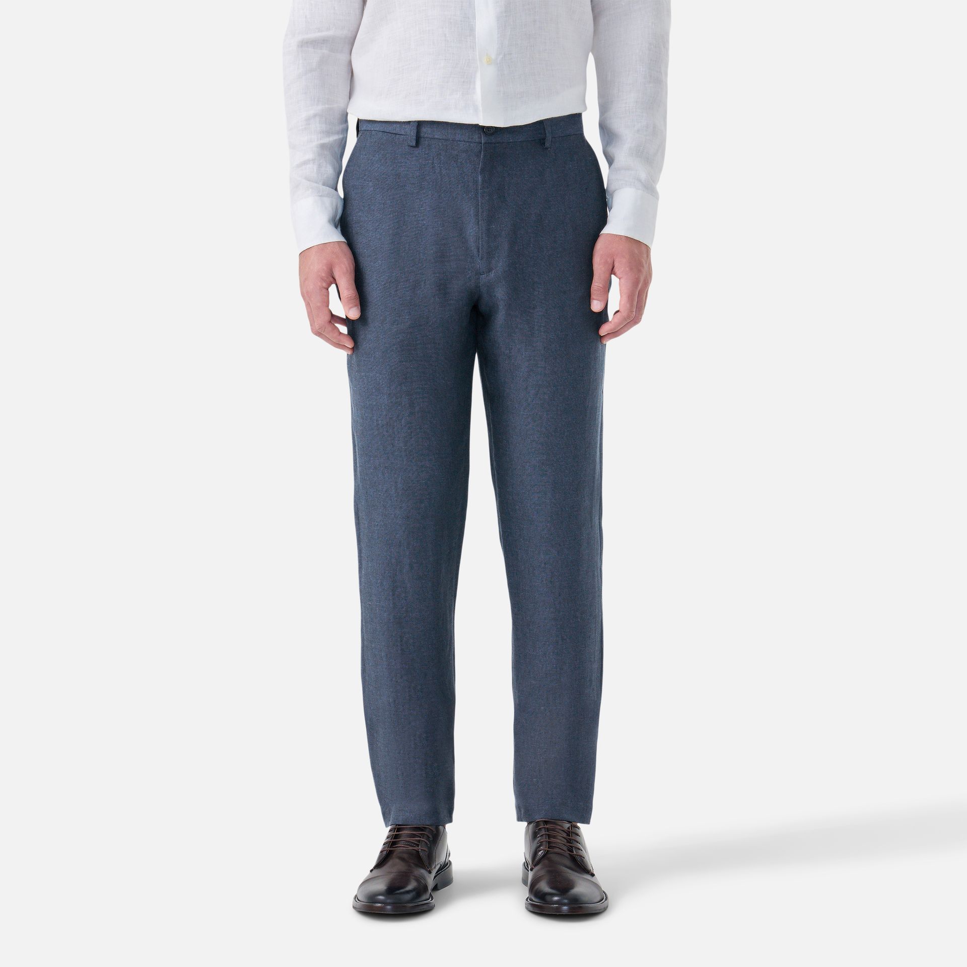 Calça Linho Italiano Azul Marinho