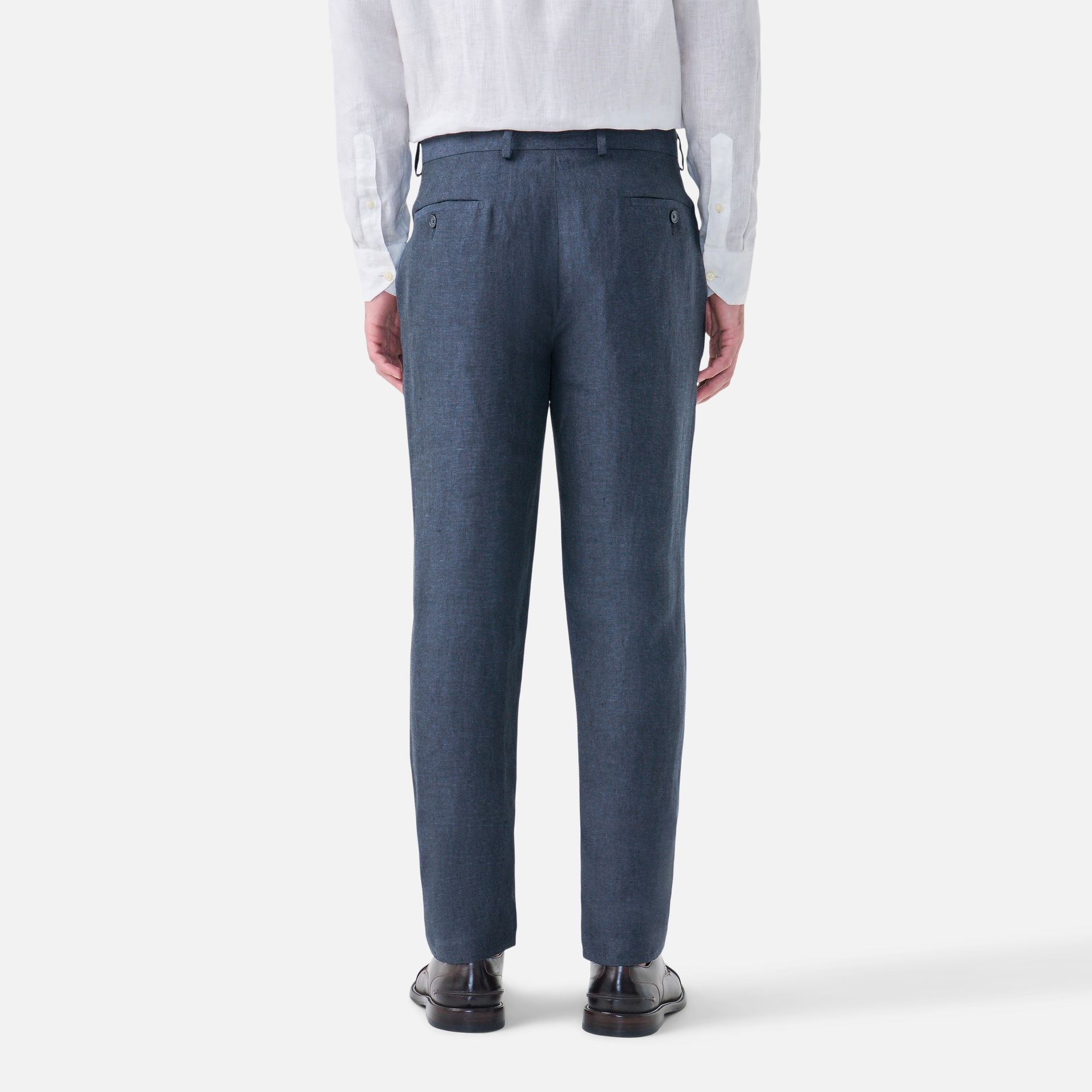 Calça Linho Italiano Azul Marinho