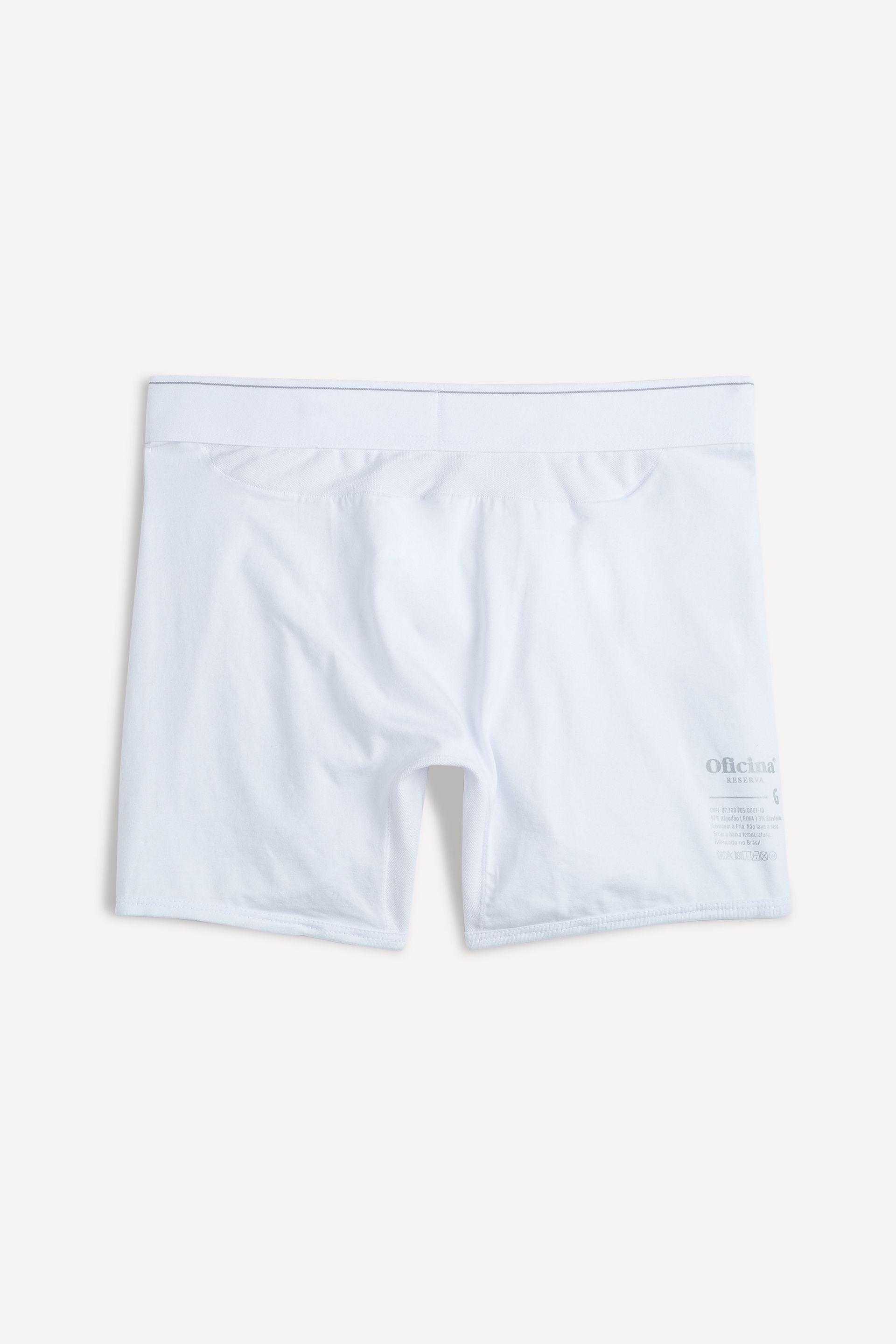 Kit 3 Cuecas Boxer Malha Pima Branco