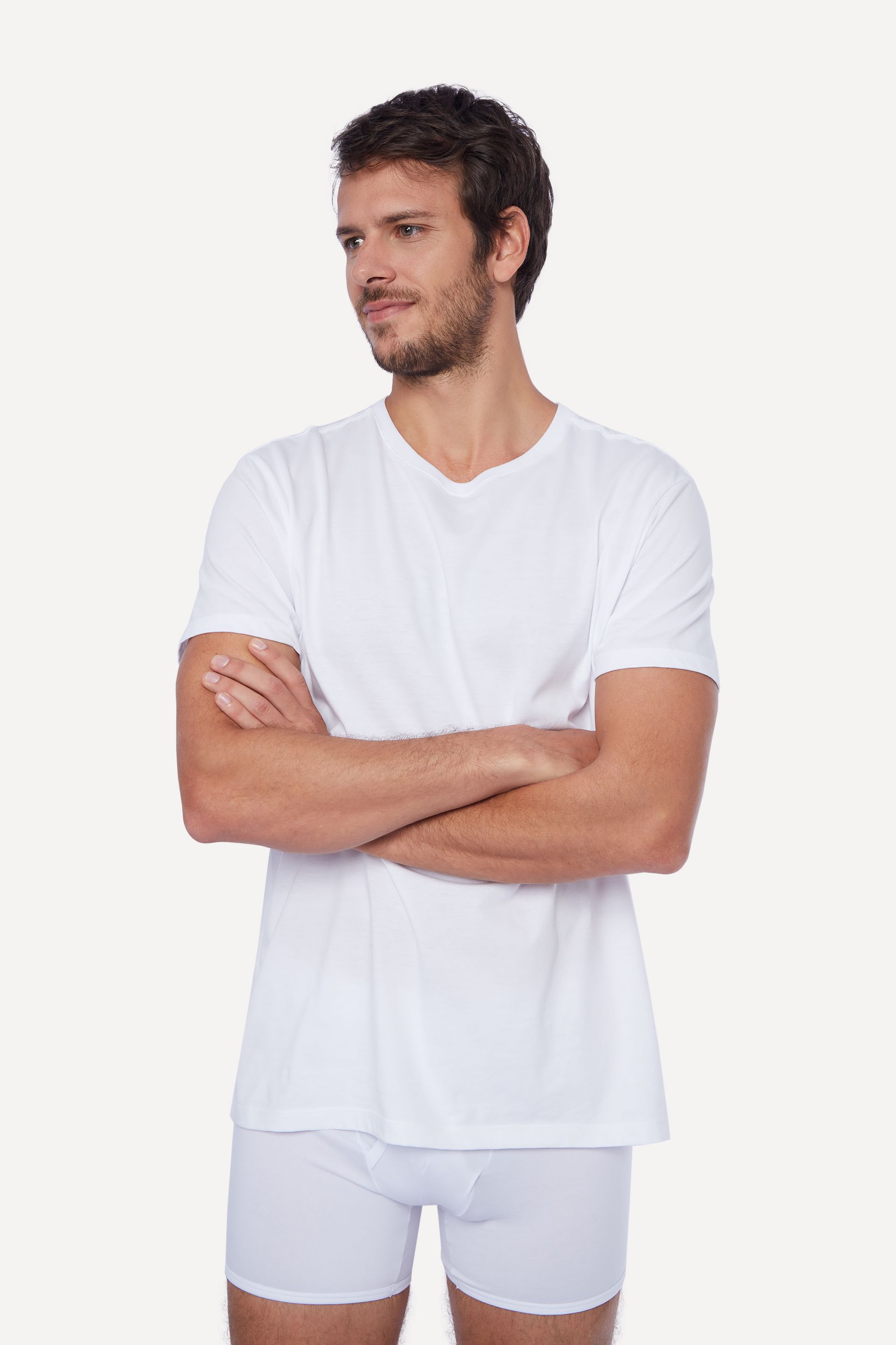 Kit 3 Cuecas Boxer Malha Pima Branco