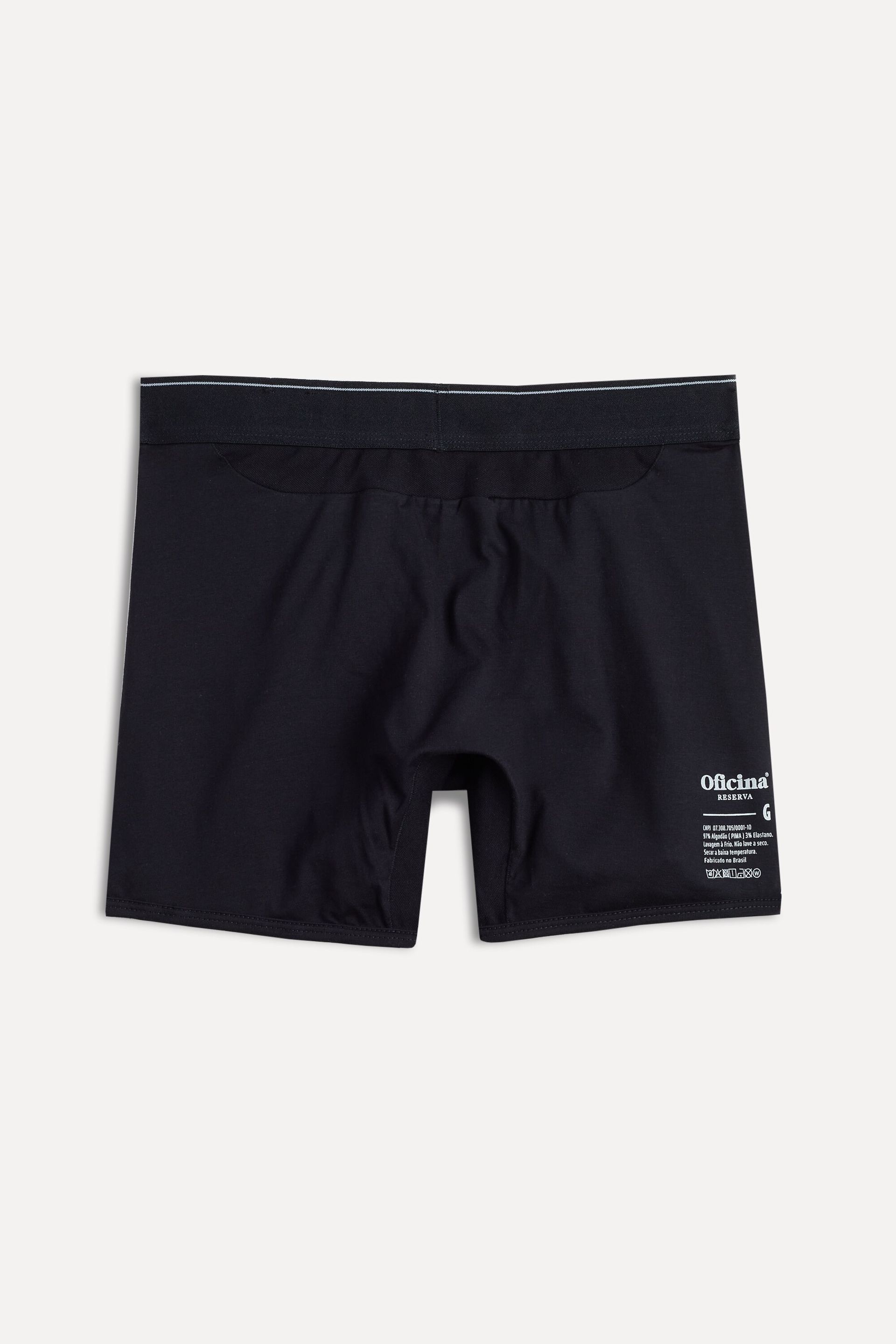 Kit 3 Cuecas Boxer Malha Pima Preto