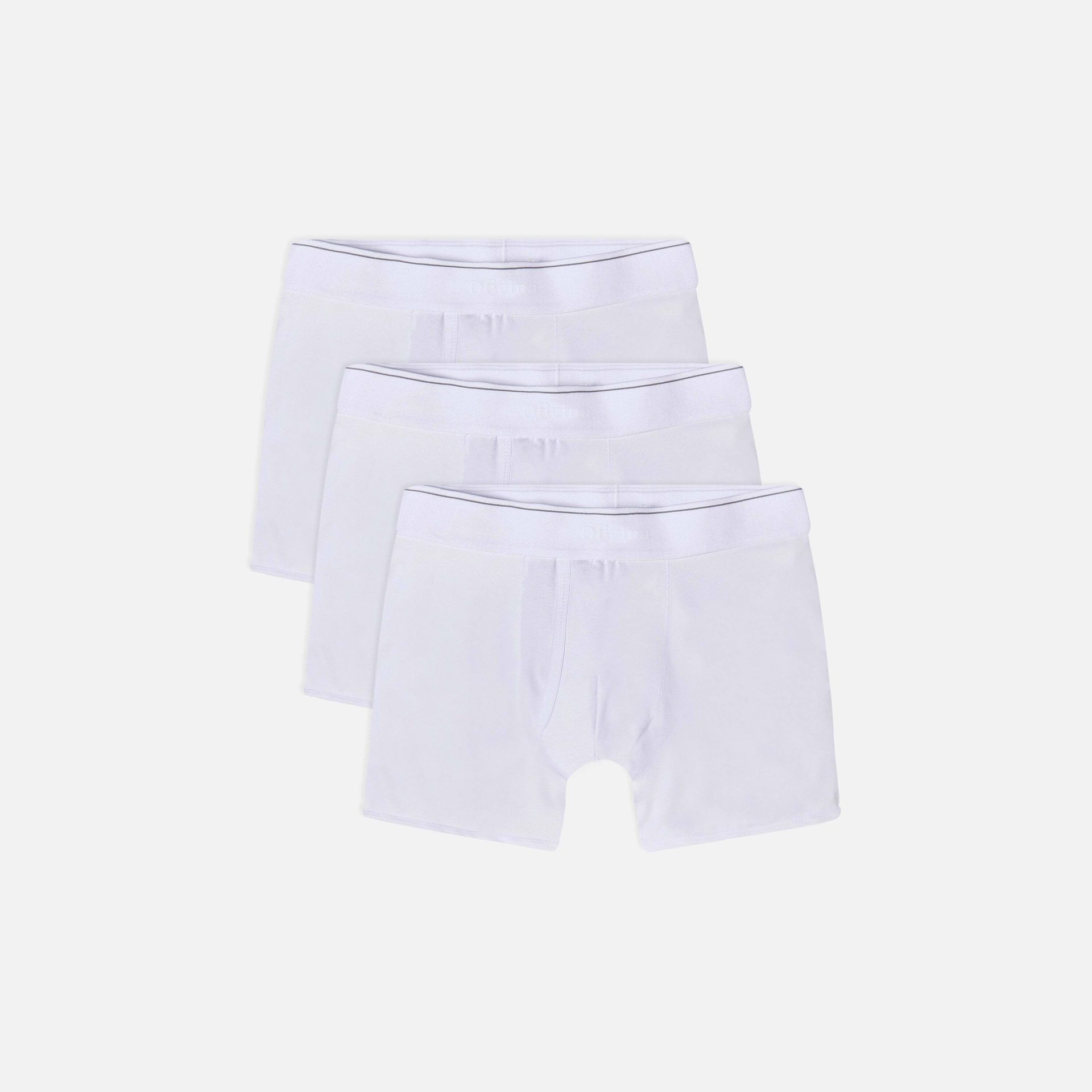 Kit 3 Cuecas Boxer Malha Pima Branco