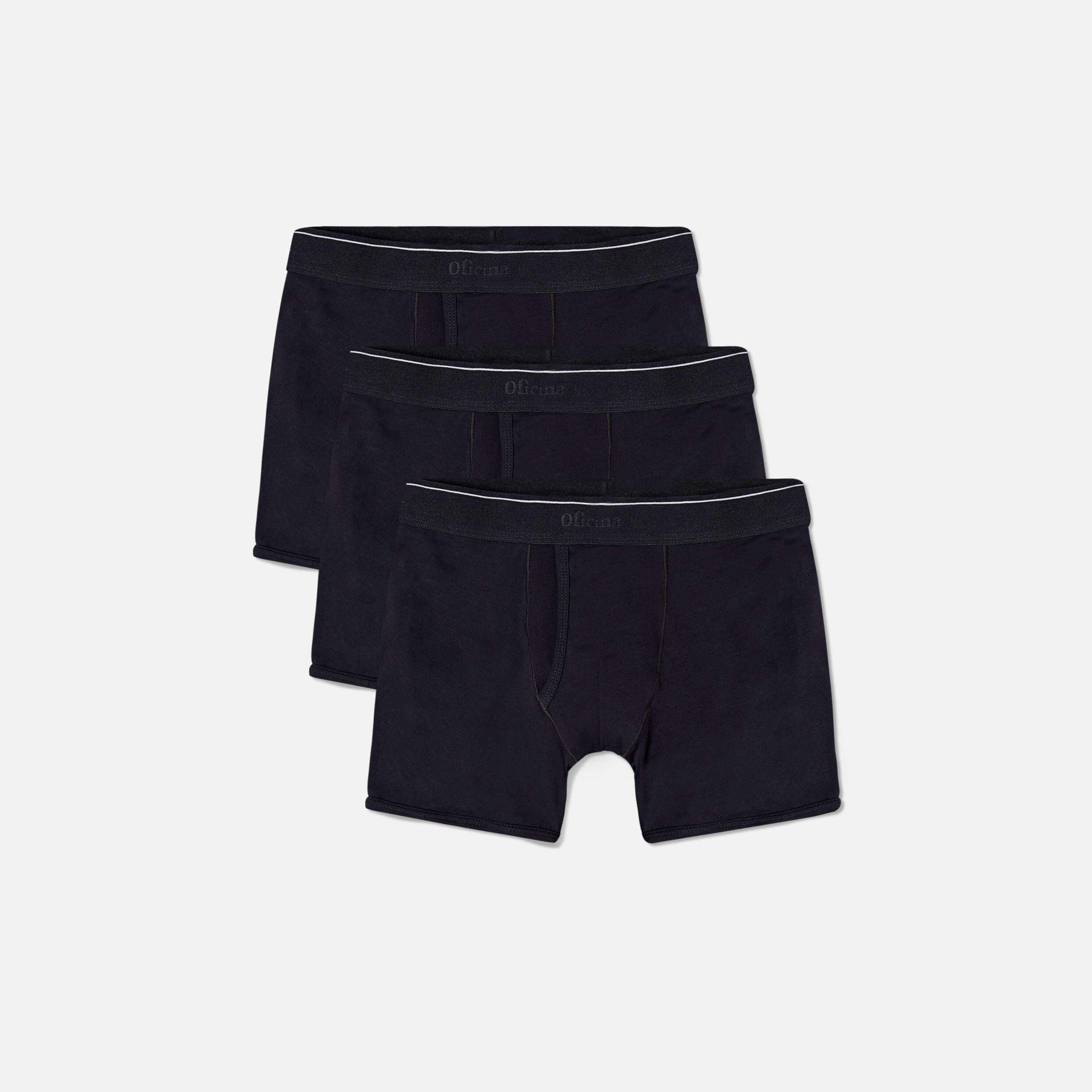 Kit 3 Cuecas Boxer Malha Pima Preto