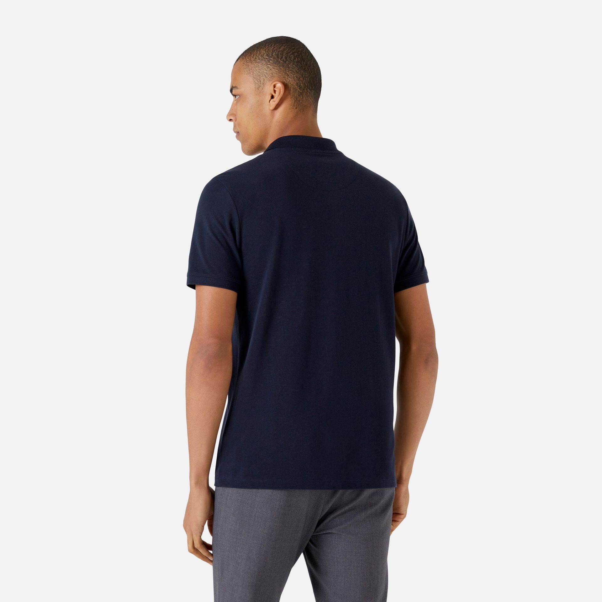 Polo Pima Piquet Azul Marinho