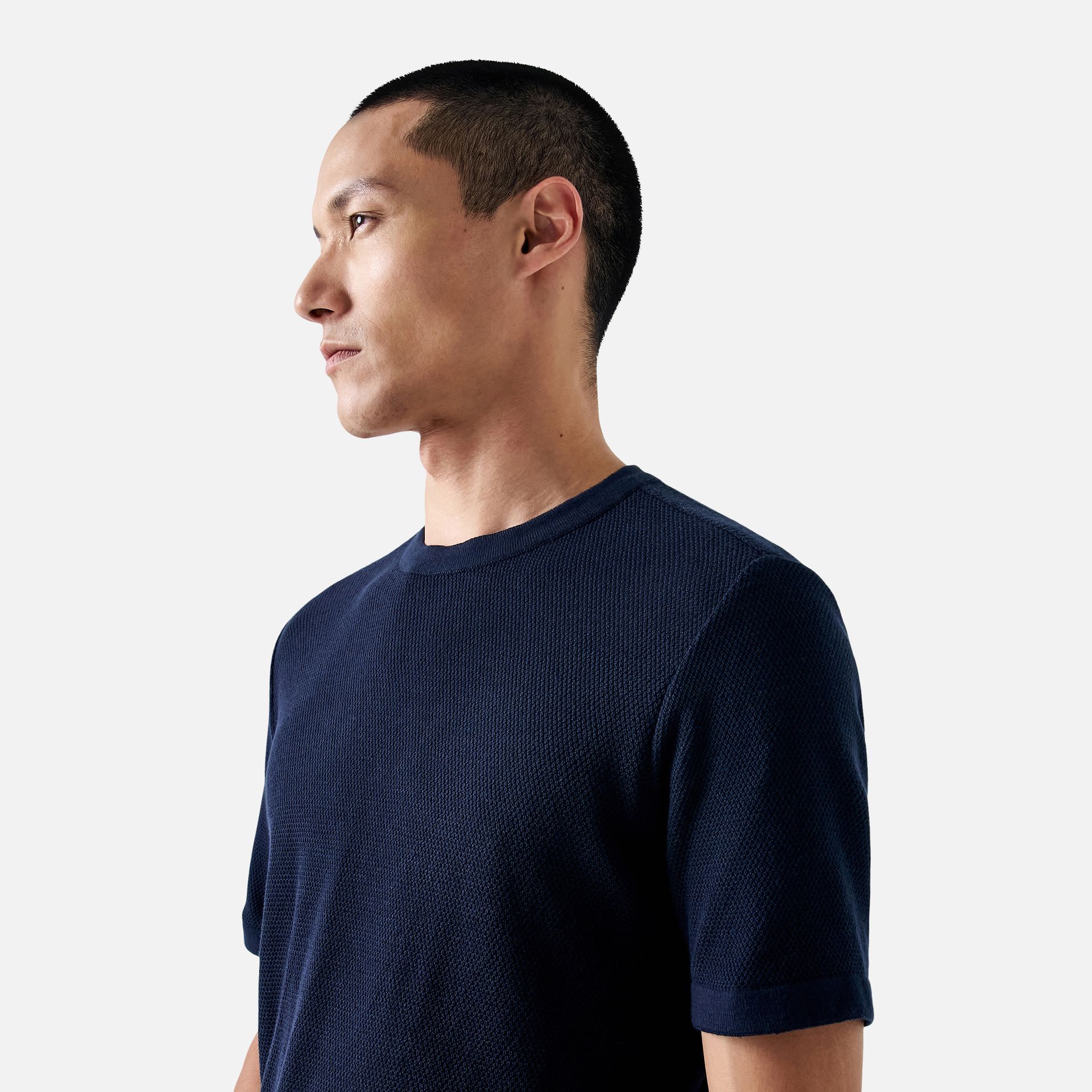 Camiseta Tricot Pinpoint Azul Marinho