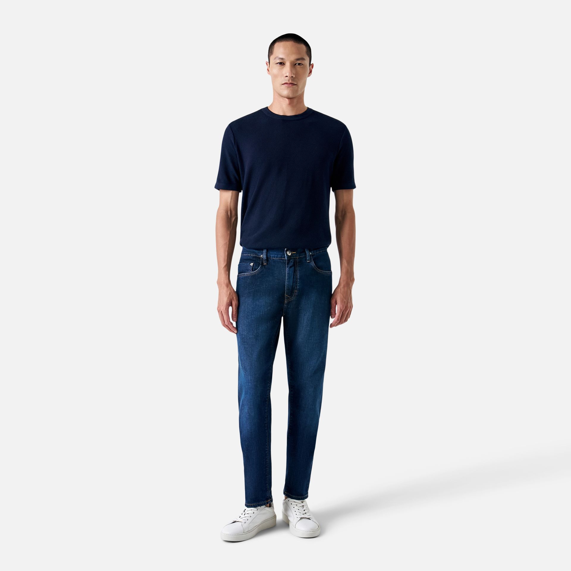 Camiseta Tricot Pinpoint Azul Marinho