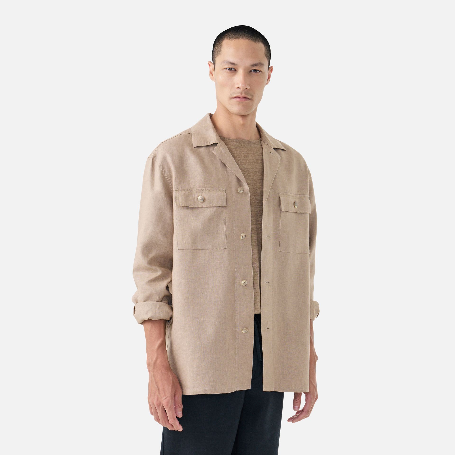 Overshirt Cânhamo Santorini Tabaco