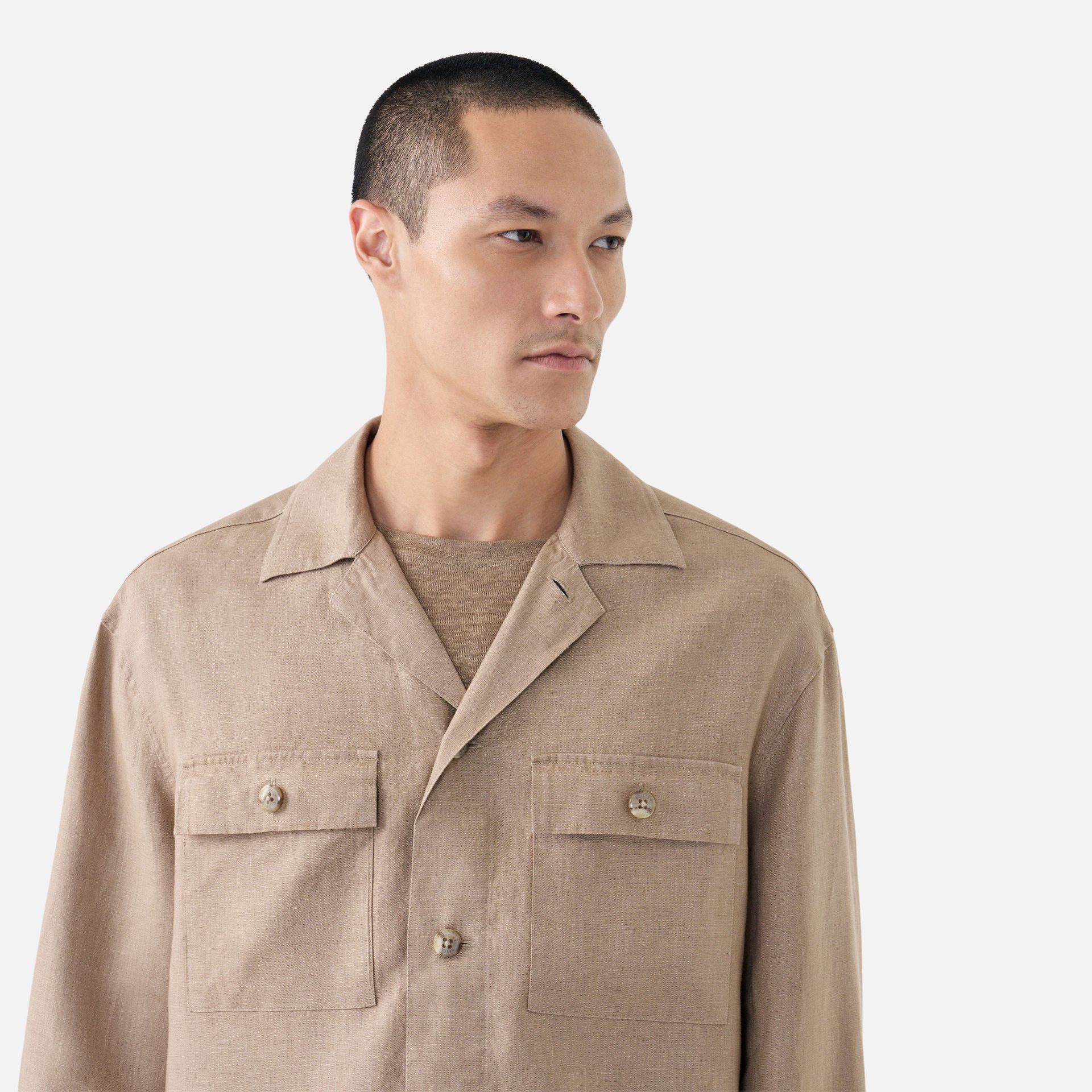 Overshirt Cânhamo Santorini Tabaco
