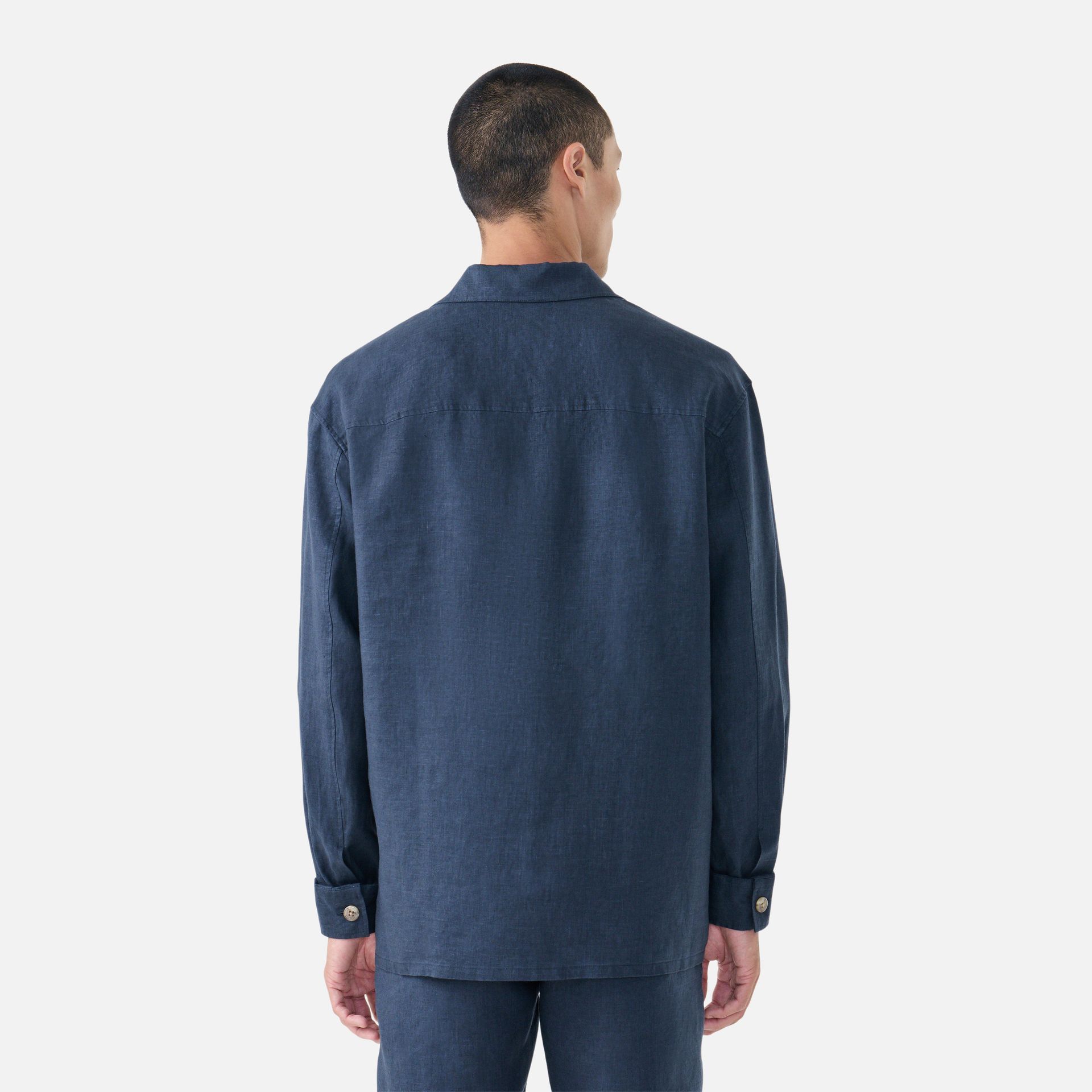 Overshirt Cânhamo Santorini Azul Marinho
