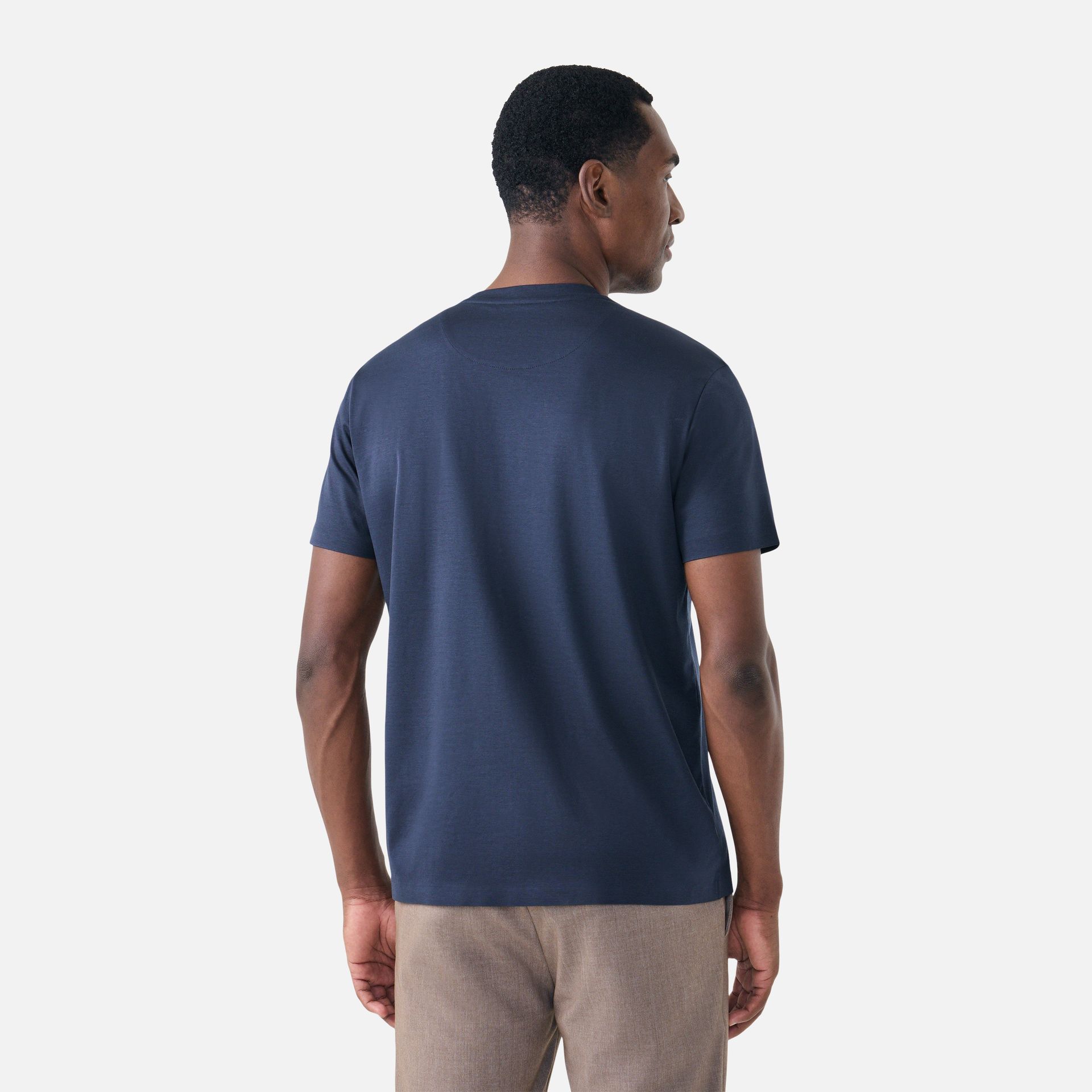 Camiseta Algodão Seda Azul Marinho