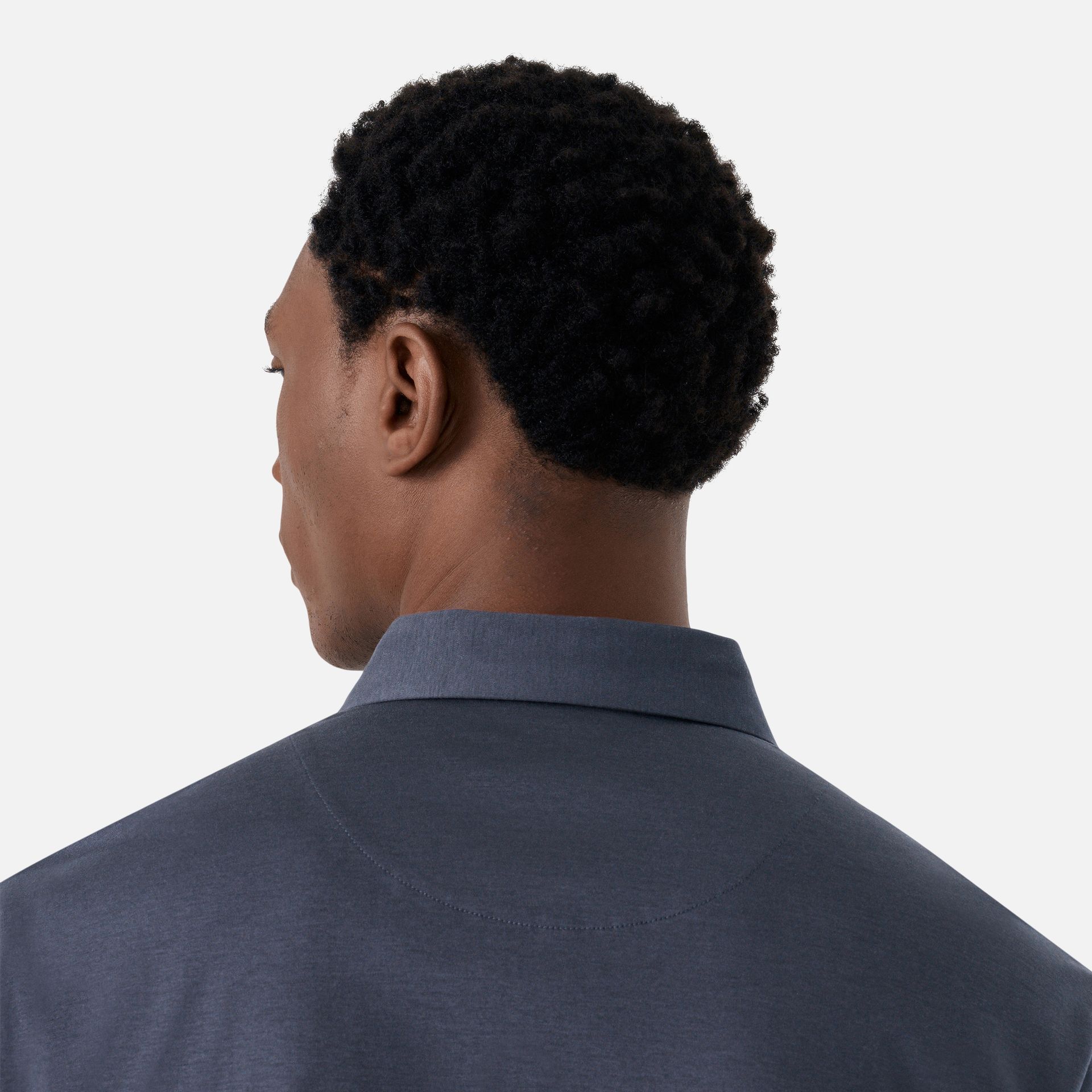 Polo Algodão Seda Azul Marinho