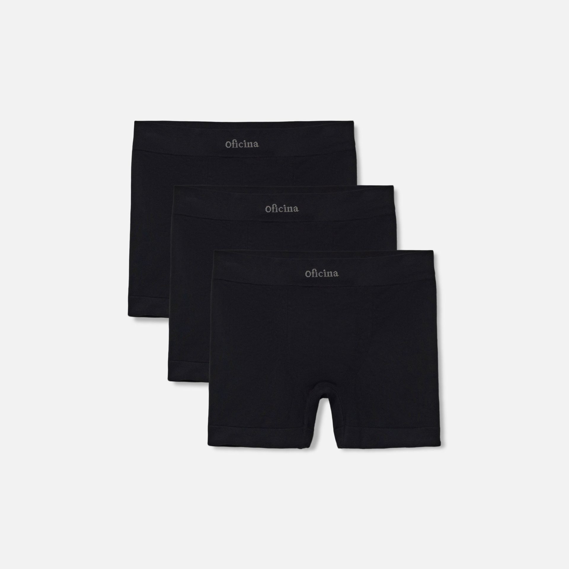 Kit 3 Cuecas Boxer Poliamida Preto