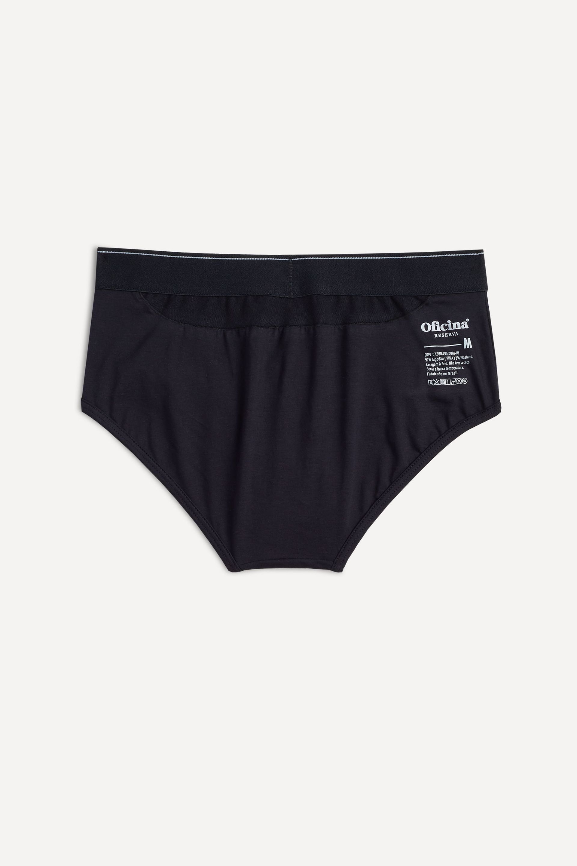 Kit 3 Cuecas Slip Malha Pima Preto - 3