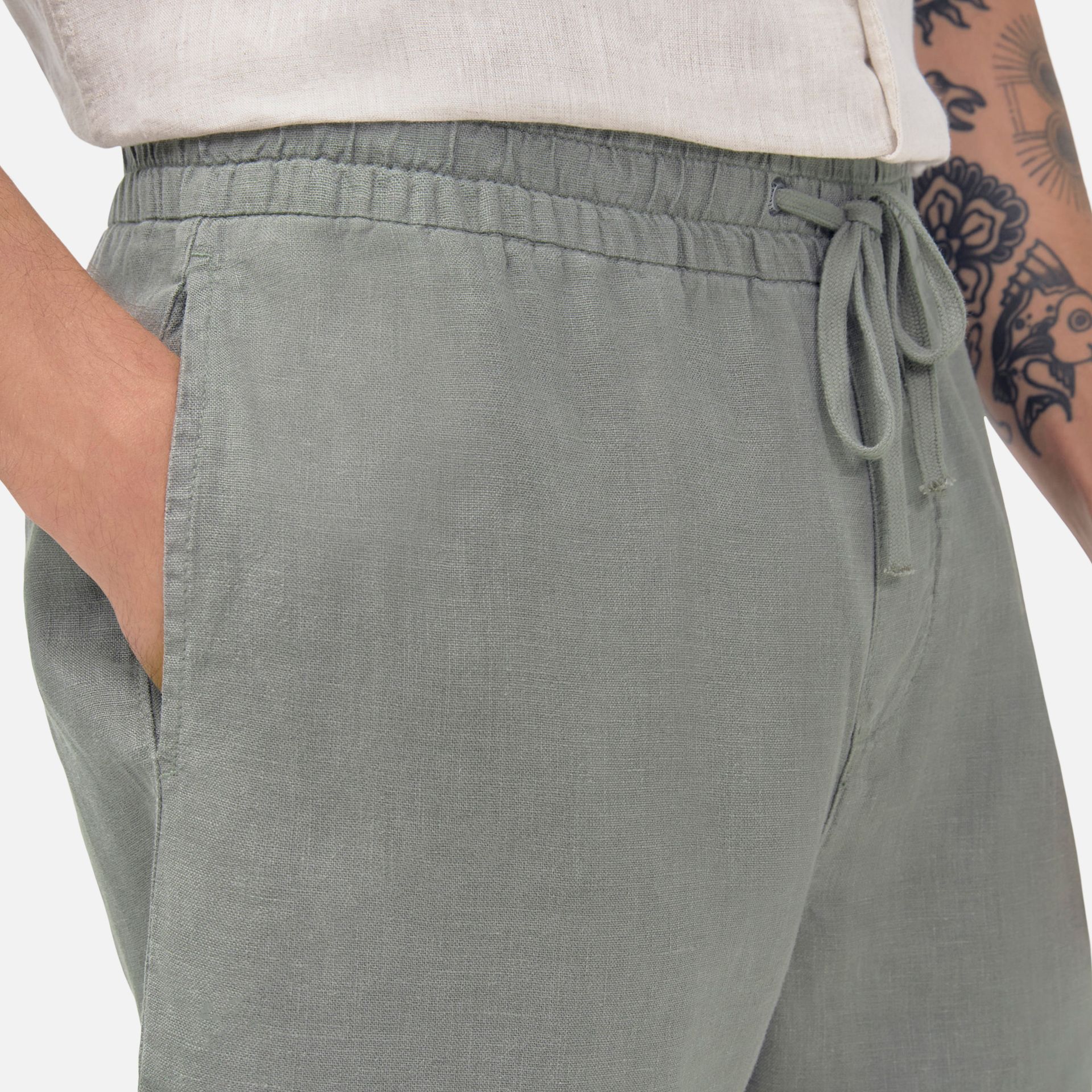 Short Linho Summer Verde Militar