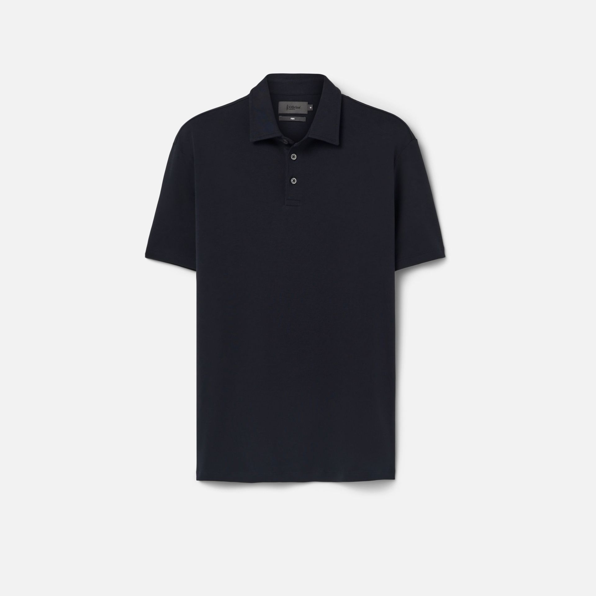 Kit 3 Polos Malha Pima Preto, Branco e Azul Marinho